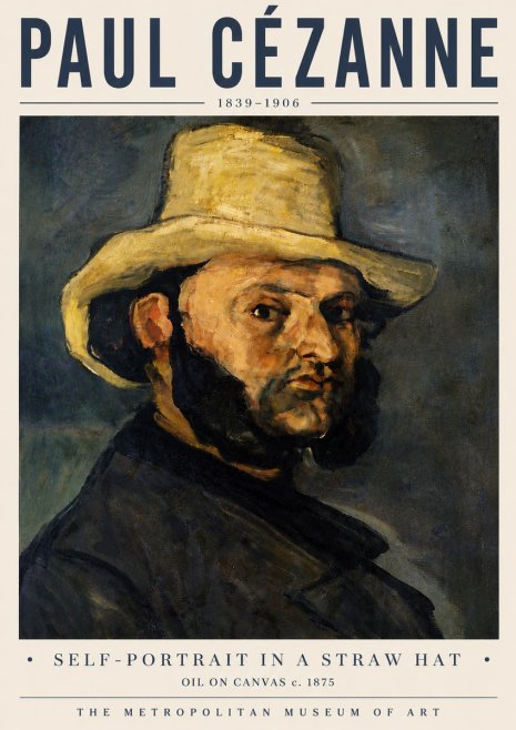 Paul Cézanne Self-portrait in a Straw Hat No6 - Plakat