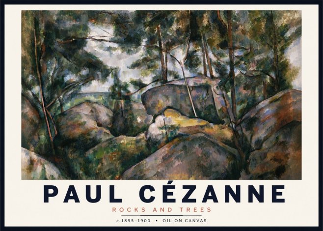 Paul Cézanne Rocks and Trees II No3 - Plakat