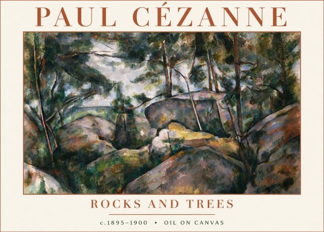 Paul Cézanne Rocks and Trees II No4 - Plakat