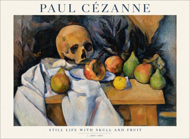 Paul Cézanne Still Life with Skull and Fruit No1 - Plakat