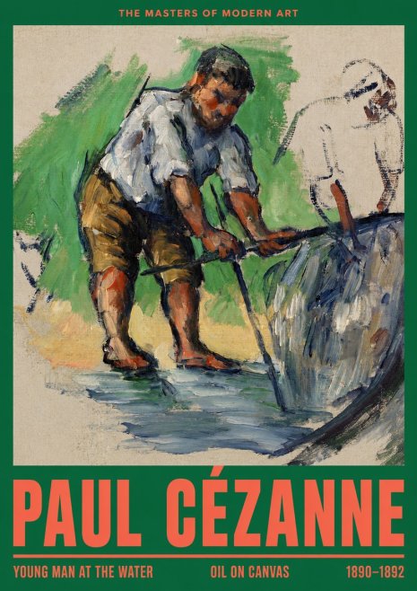 Paul Cézanne Young Man at the Water No2 - Plakat