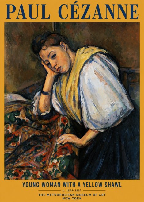 Paul Cézanne Young Woman with a Yellow Shawl No2 - Plakat