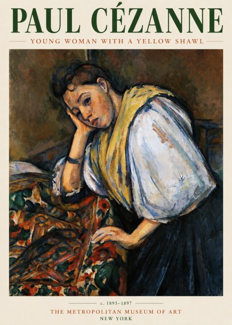 Paul Cézanne Young Woman with a Yellow Shawl No3 - Plakat
