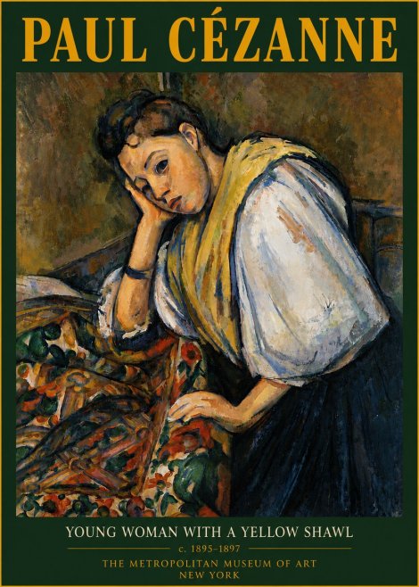 Paul Cézanne Young Woman with a Yellow Shawl No6 - Plakat