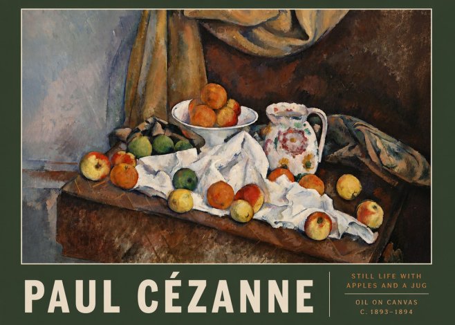 Paul Cézanne Still Life with Apples and a Jug No3 - Plakat