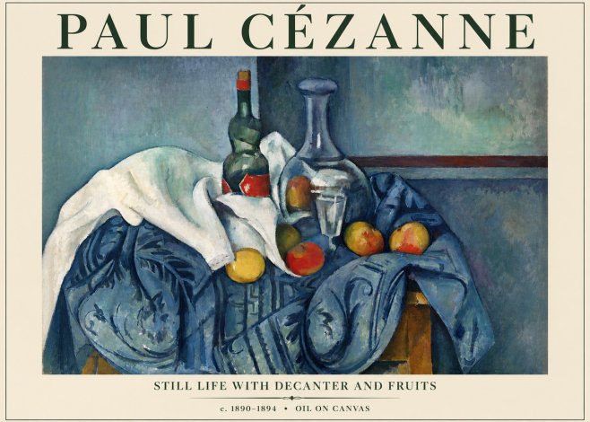 Paul Cézanne Still Life with Decanter and Fruits No3 - Plakat