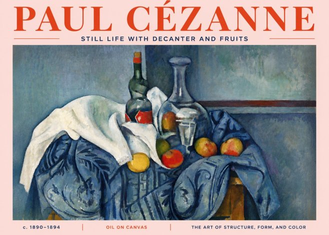 Paul Cézanne Still Life with Decanter and Fruits No4 - Plakat