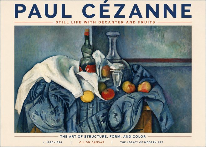 Paul Cézanne Still Life with Decanter and Fruits No6 - Plakat