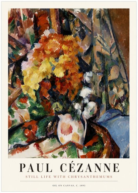 Paul Cézanne Still Life with Chrysanthemums No1 - Plakat