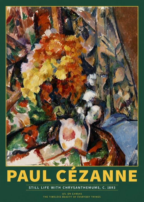 Paul Cézanne Still Life with Chrysanthemums No2 - Plakat