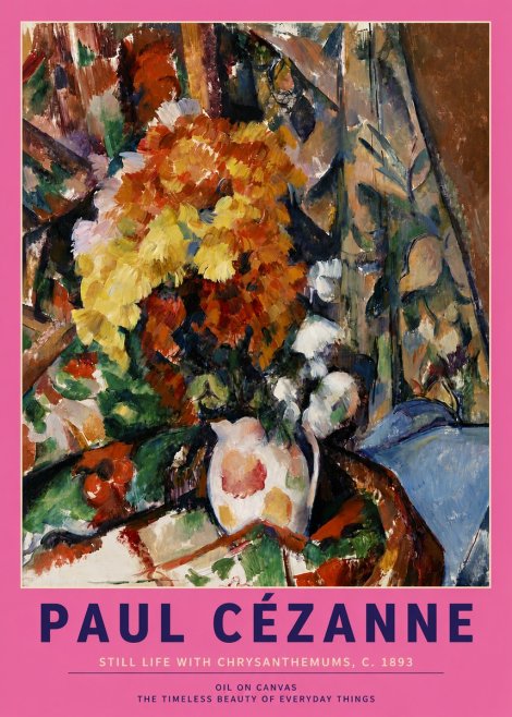 Paul Cézanne Still Life with Chrysanthemums No3 - Plakat