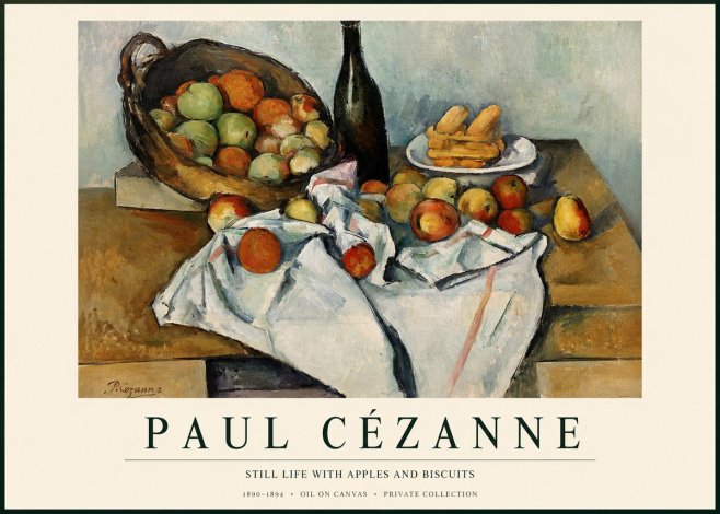 Paul Cézanne Still Life with Apples and Biscuits No1 - Plakat