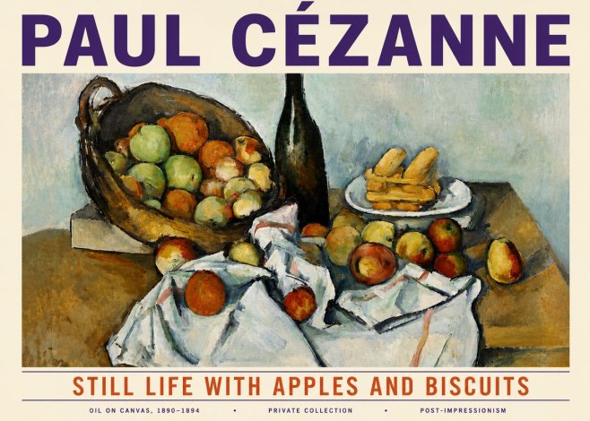 Paul Cézanne Still Life with Apples and Biscuits No6 - Plakat