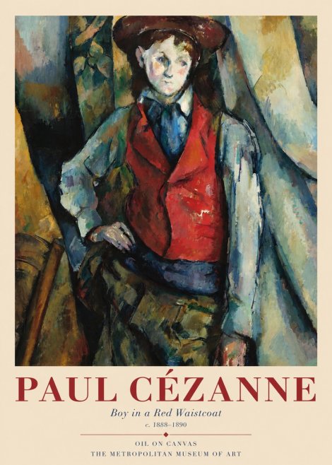 Paul Cézanne Boy in a Red Waistcoat No1 - Plakat