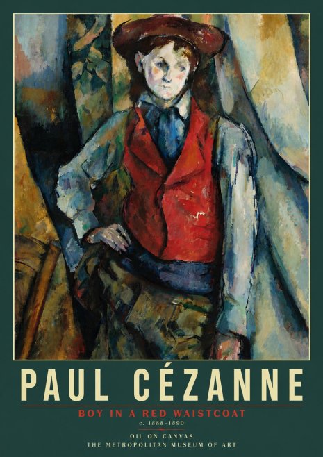 Paul Cézanne Boy in a Red Waistcoat No5 - Plakat