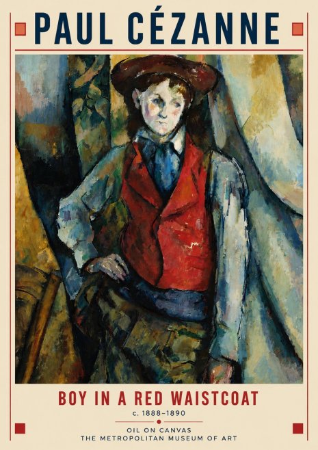 Paul Cézanne Boy in a Red Waistcoat No6 - Plakat