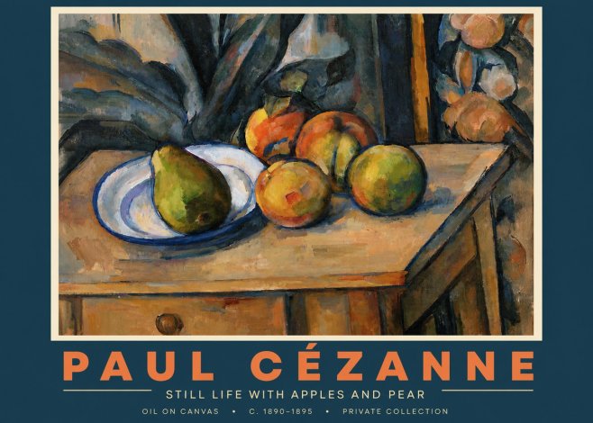 Paul Cézanne Still Life with Apples and Pear No4 - Plakat