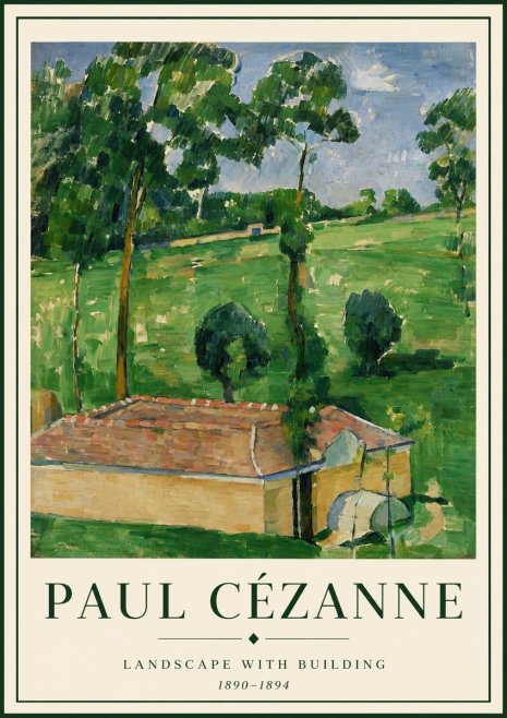 Paul Cézanne Landscape with Building No3 - Plakat