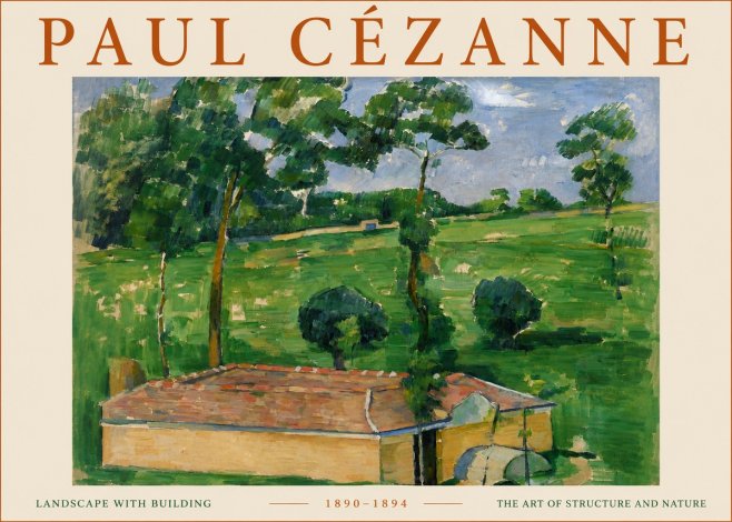 Paul Cézanne Landscape with Building No5 - Plakat