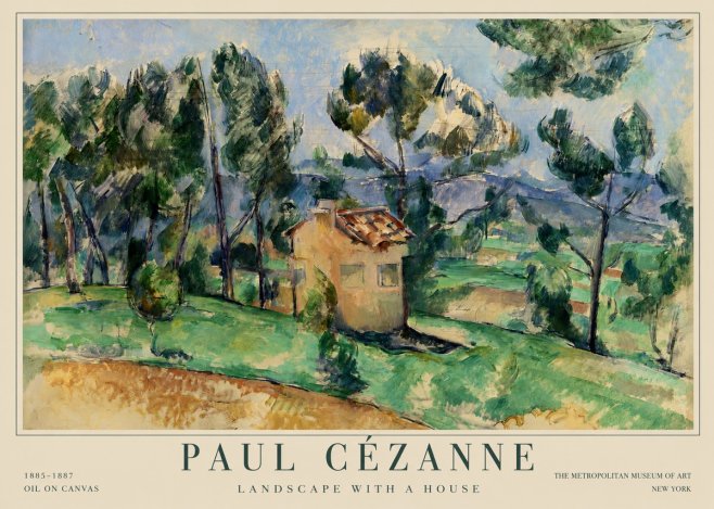 Paul Cézanne Landscape with a House No1 - Plakat