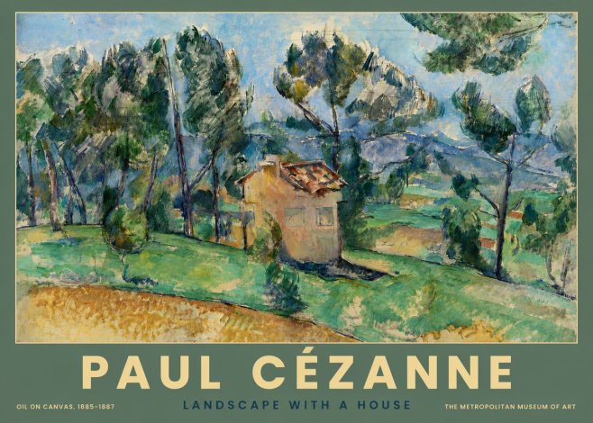 Paul Cézanne Landscape with a House No4 - Plakat