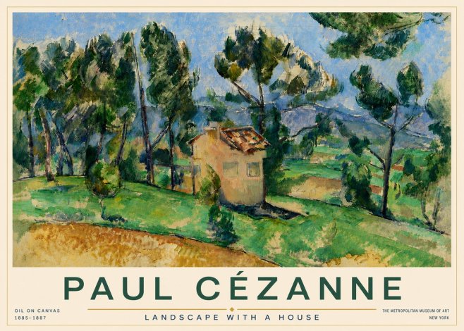 Paul Cézanne Landscape with a House No5 - Plakat