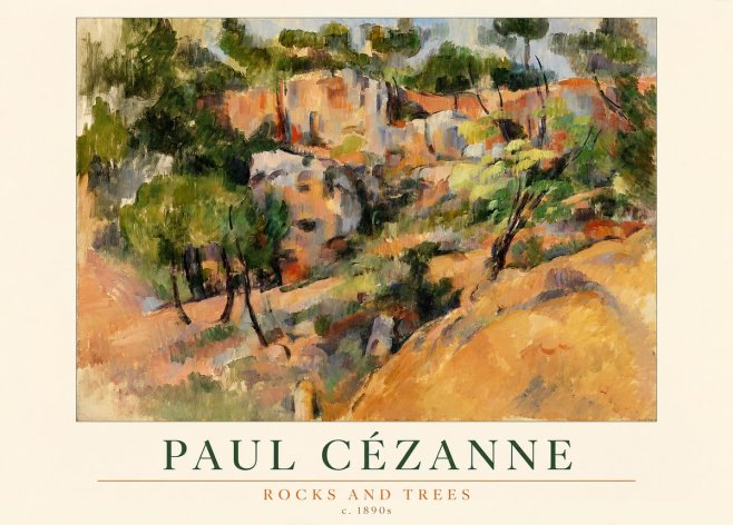 Paul Cézanne Rocks and Trees III No1 - Plakat