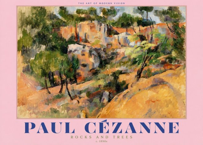 Paul Cézanne Rocks and Trees III No2 - Plakat