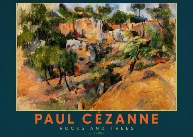 Paul Cézanne Rocks and Trees III No3 - Plakat