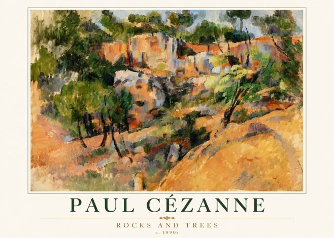 Paul Cézanne Rocks and Trees III No4 - Plakat
