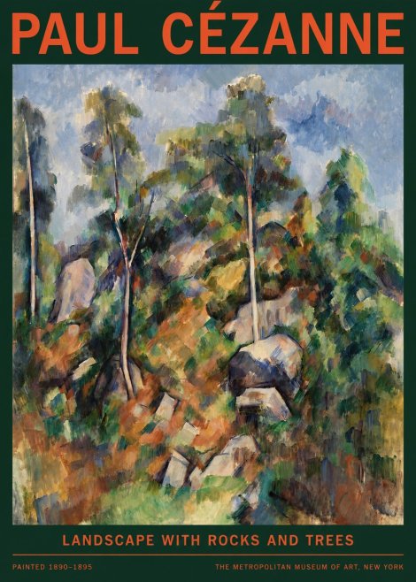 Paul Cézanne Landscape with Rocks and Trees No2 - Plakat