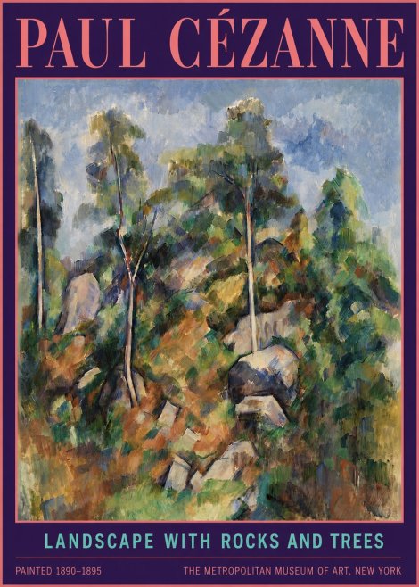 Paul Cézanne Landscape with Rocks and Trees No4 - Plakat