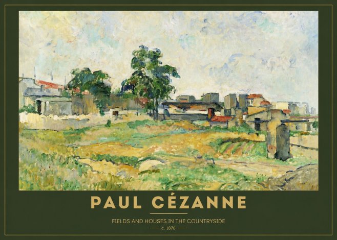 Paul Cézanne Fields and Houses in the Countryside No2 - Plakat