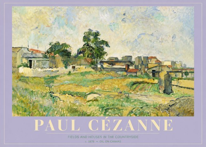 Paul Cézanne Fields and Houses in the Countryside No5 - Plakat