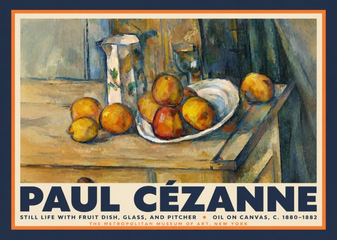 Paul Cézanne Still Life with Fruit Dish, Glass, and Pitcher No2 - Plakat