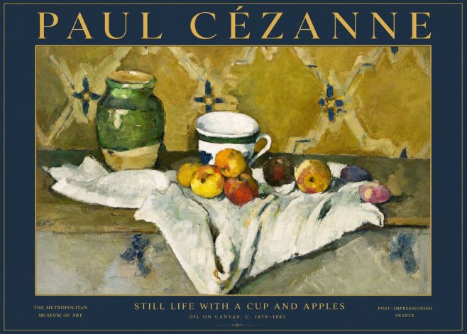 Paul Cézanne Still Life with a Cup and Apples No5 - Plakat