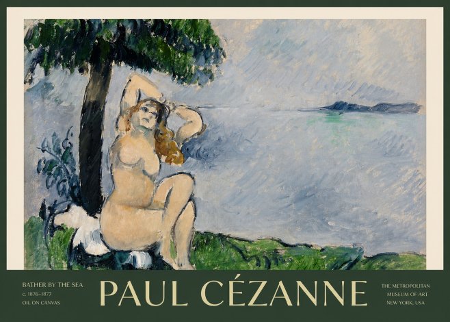 Paul Cézanne Bather by the Sea No2 - Plakat