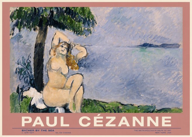 Paul Cézanne Bather by the Sea No3 - Plakat