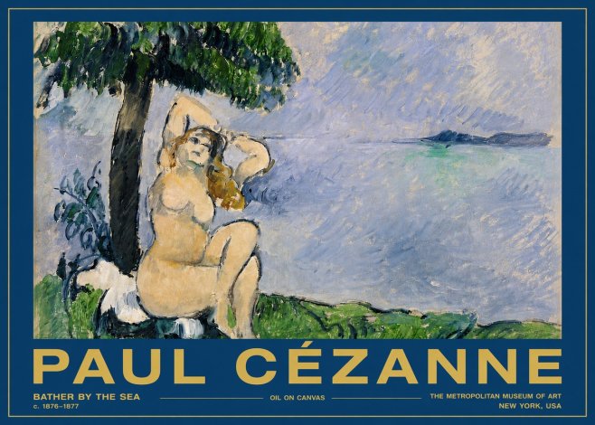Paul Cézanne Bather by the Sea No5 - Plakat