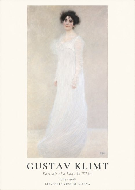 Klimt Portrait of a Lady in White No1 - Plakat