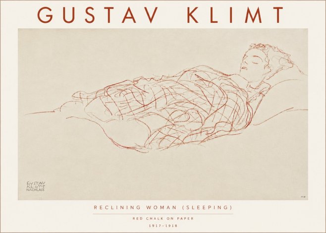 Klimt Reclining Woman (Sleeping) I No5 - Plakat