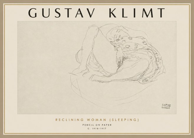 Klimt Reclining Woman (Sleeping) II No2 - Plakat