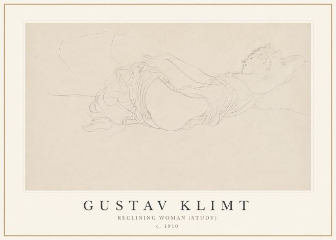 Klimt Reclining Woman (Study) No1 - Plakat