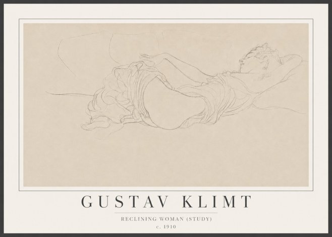 Klimt Reclining Woman (Study) No2 - Plakat