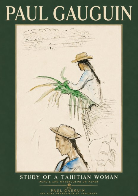 Paul Gauguin Study of a Tahitian Woman I No4 - Plakat