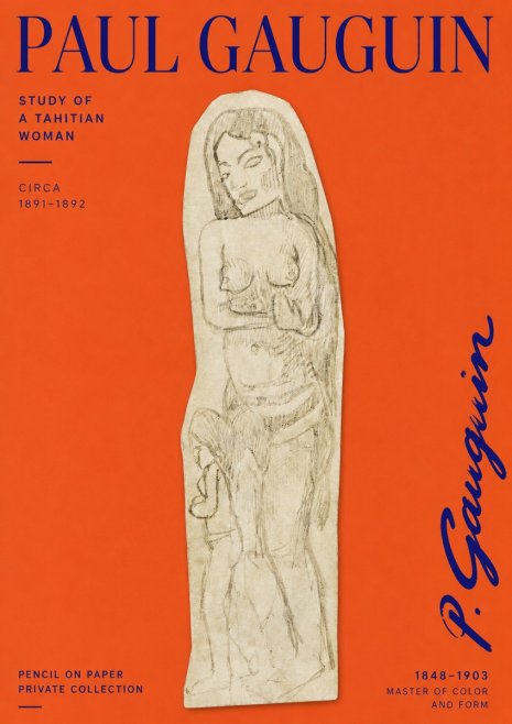 Paul Gauguin Study of a Tahitian Woman II No2 - Plakat
