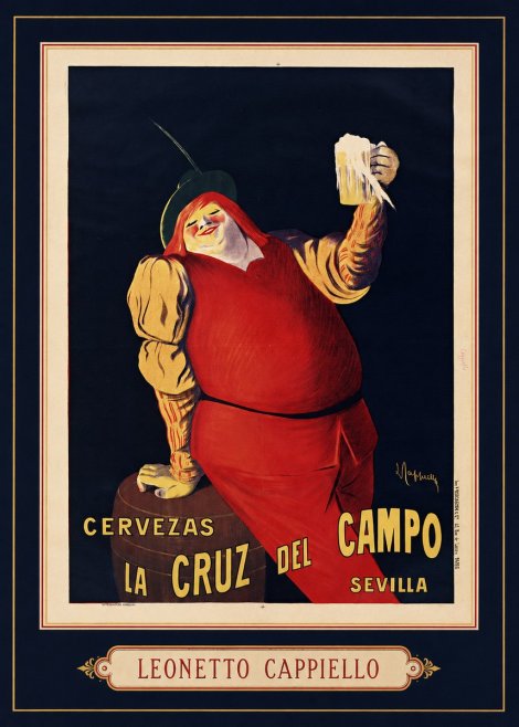 Leonetto Cappiello Cervezas La Cruz Del Campo No5 - Plakat