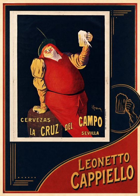 Leonetto Cappiello Cervezas La Cruz Del Campo No6 - Plakat