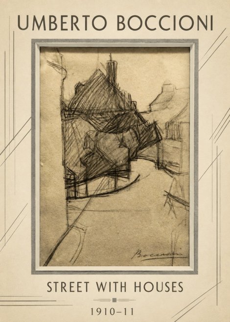 Umberto Boccioni Street with Houses No1 - Plakat