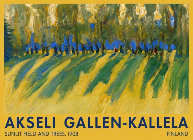 Akseli Gallen-Kallela Sunlit Field and Trees No1 - Plakat